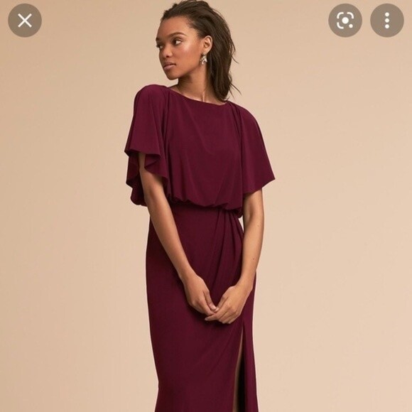 BHLDN Anthropologie Lena Flutter Sleeve bridesmaid wedding dress - Picture 4 of 9